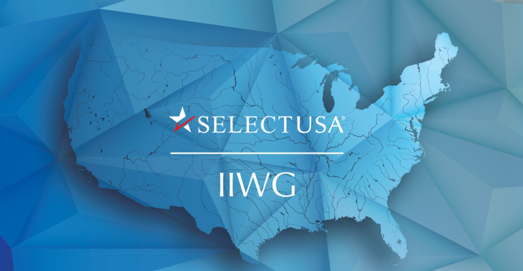 Image of the United States with text overlay saying SelectUSA.